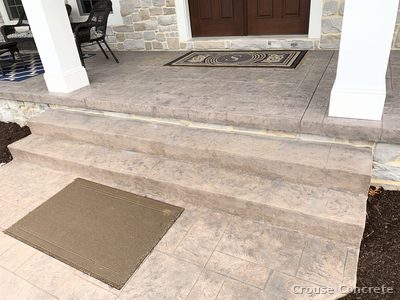 Stamped Ashlar Slate Entry Porch