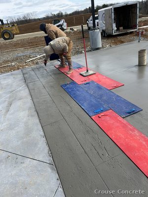 Stamping a Fresh Concrete Slab