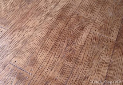 Wood-Grain Stamped Concrete Floor