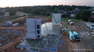 Commercial Foundation Pour with Pump Truck