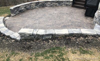 Stamped Ashlar Patio with Stone Edging