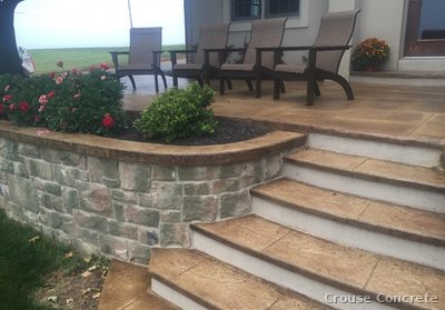 Stamped Wood-Plank Patio Steps