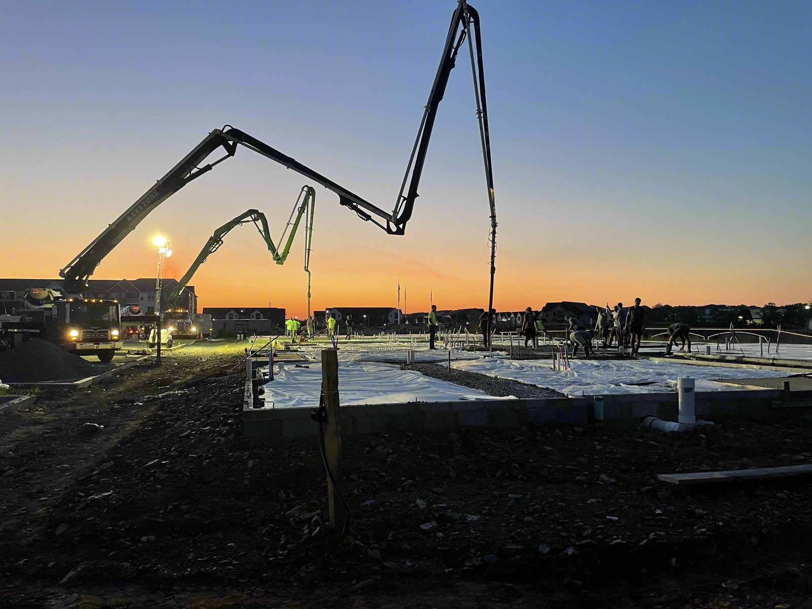Commercial Concrete Pour with Boom Pump
