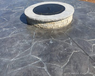 Stamped Circular Patio with Fire Ring