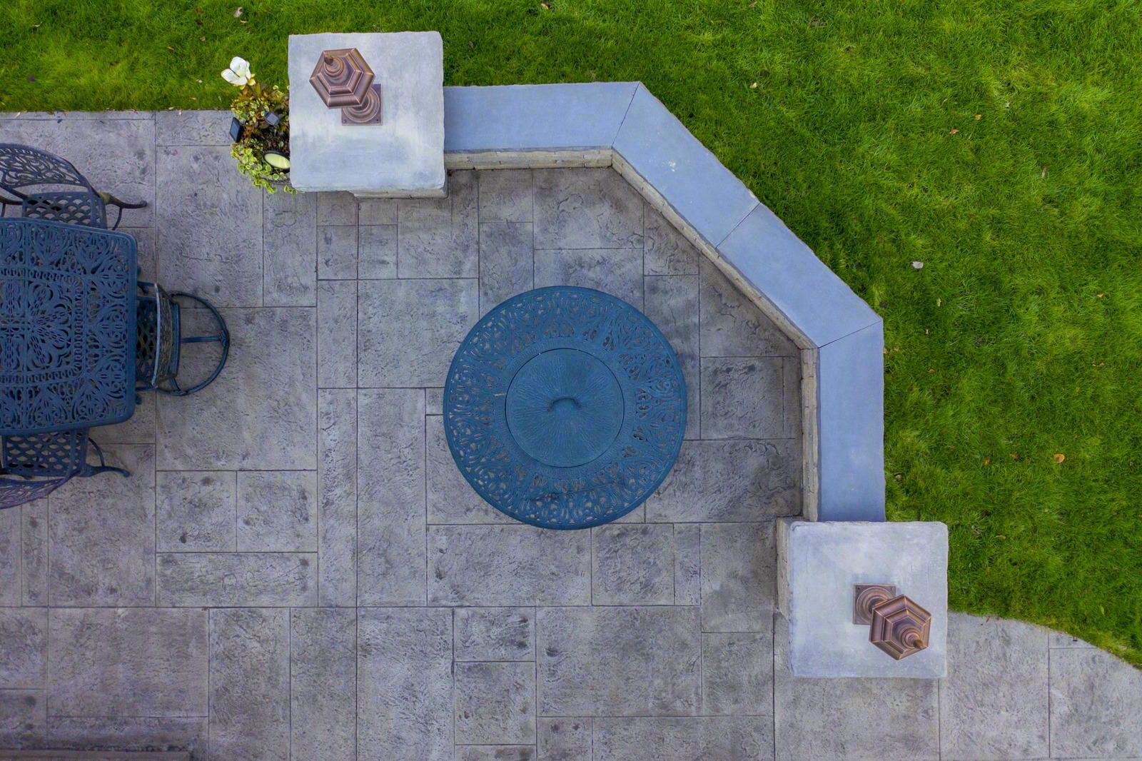 Stamped Ashlar Patio with Pool Deck