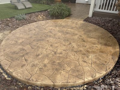 Stamped Ashlar-Slate Round Patio