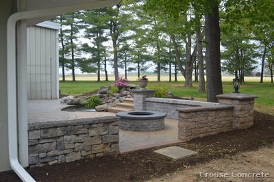 Stacked Stone Fire Pit Surround