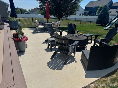 Stamped Patio Fire-Pit Lounge