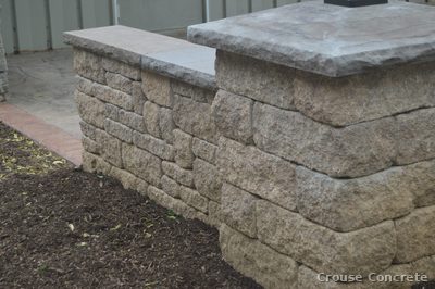 Stamped Ashlar Retaining Wall Caps