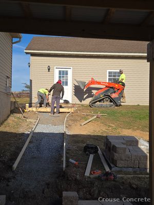 Crew Prepping a Walkway Base