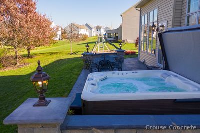 Stamped Concrete Hot Tub Surround