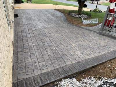 Stamped Cobblestone Driveway