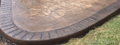 Stamped Ashlar Patio with Brick Border