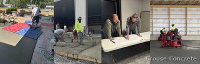 Crew Installing Commercial Concrete Slab