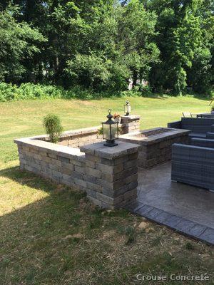 Stamped Concrete Outdoor Kitchen Island