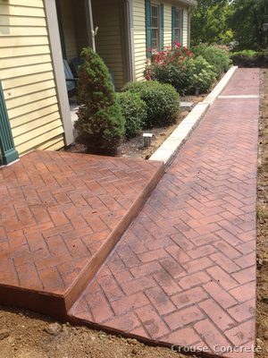Stamped Brick-Pattern Walkway