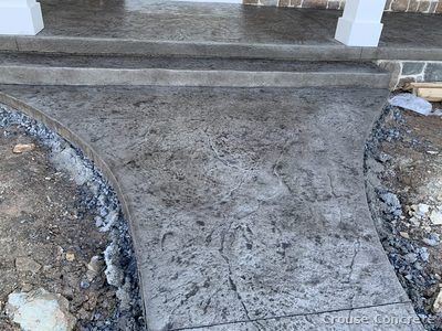 Stamped Slate-Pattern Concrete Patio