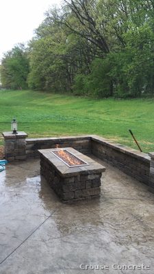 Stamped Concrete Fire Pit Surround